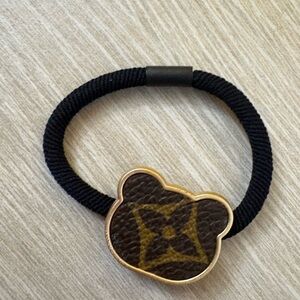 New upcycled Louis Vuitton Black and Brown Hair Tie